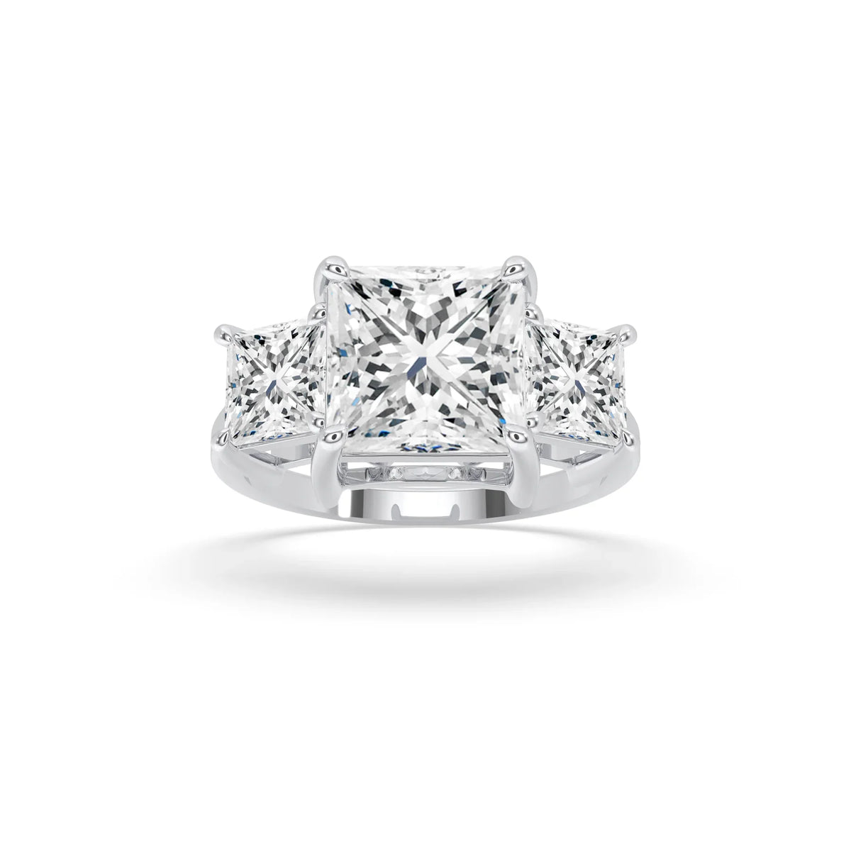 three stone engagement ring princess cut