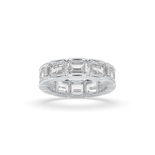 East-West bezel set emerald cut