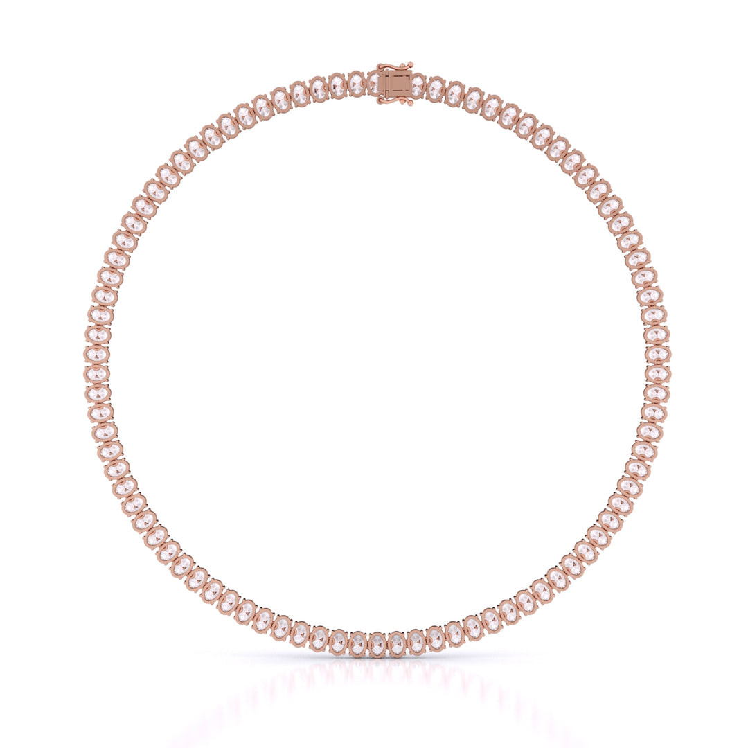Oval Cut Tennis Necklace
