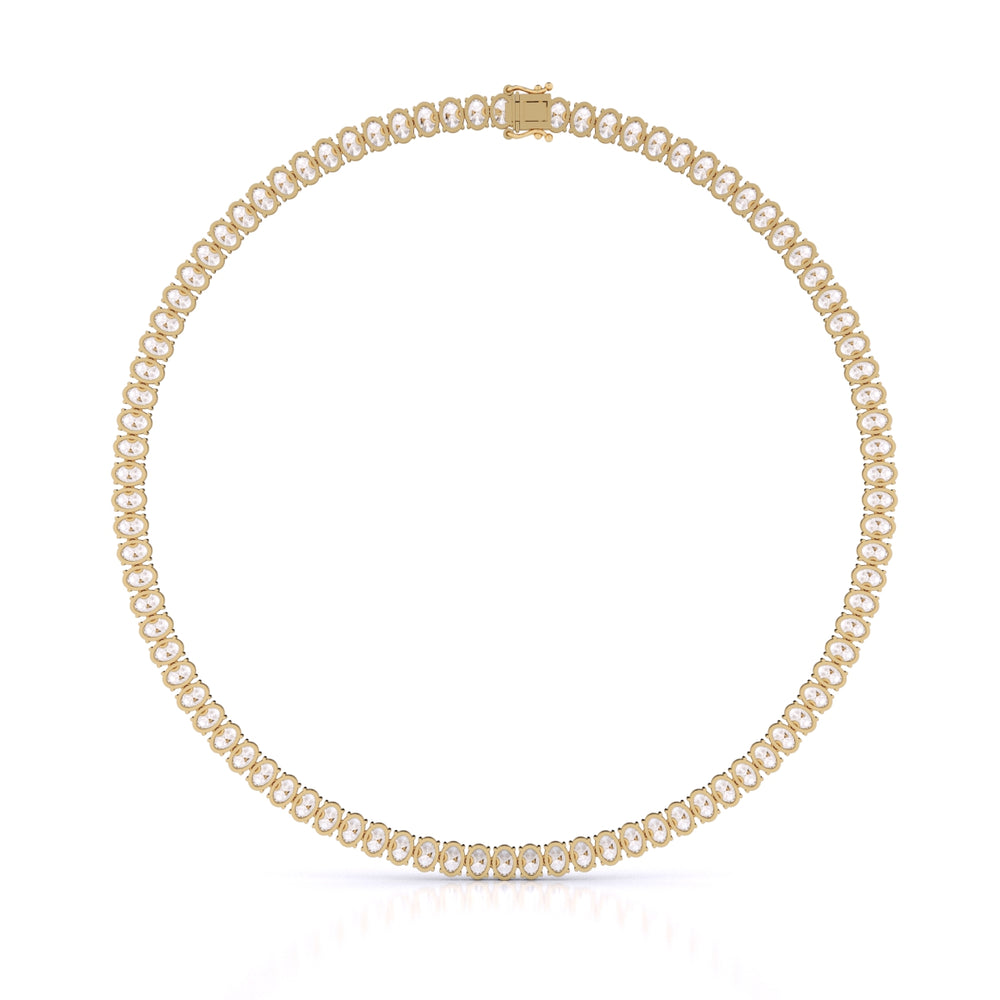 Oval Cut Tennis Necklace