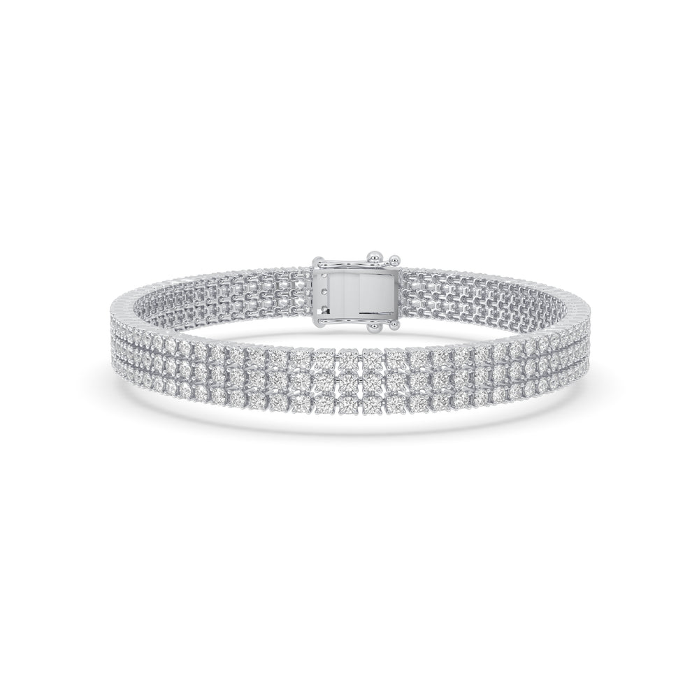 Triple-Row Bracelet Tennis Bracelet