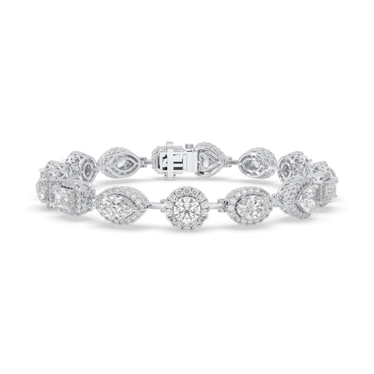 Multi Shape Halo Diamond Bracelet