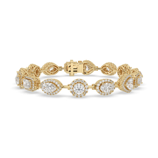 Multi Shape Halo Diamond Bracelet