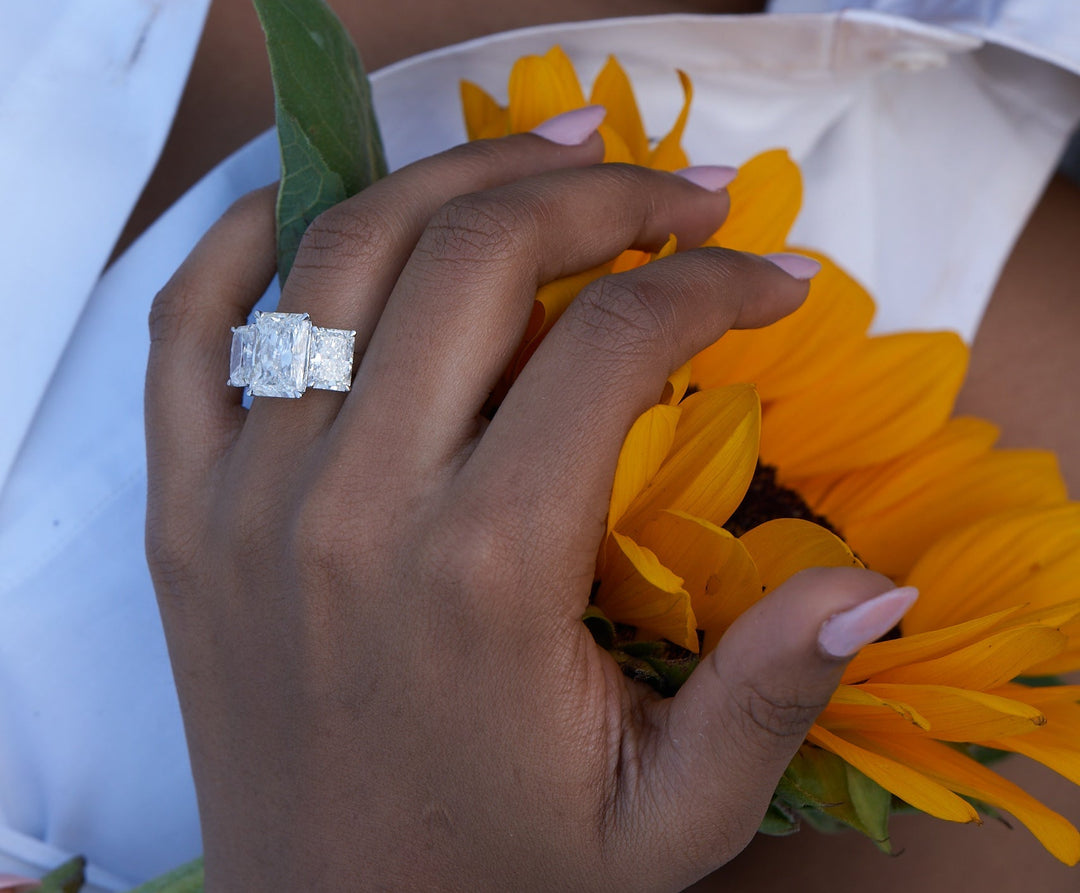 Radiant 3 Stone Ring