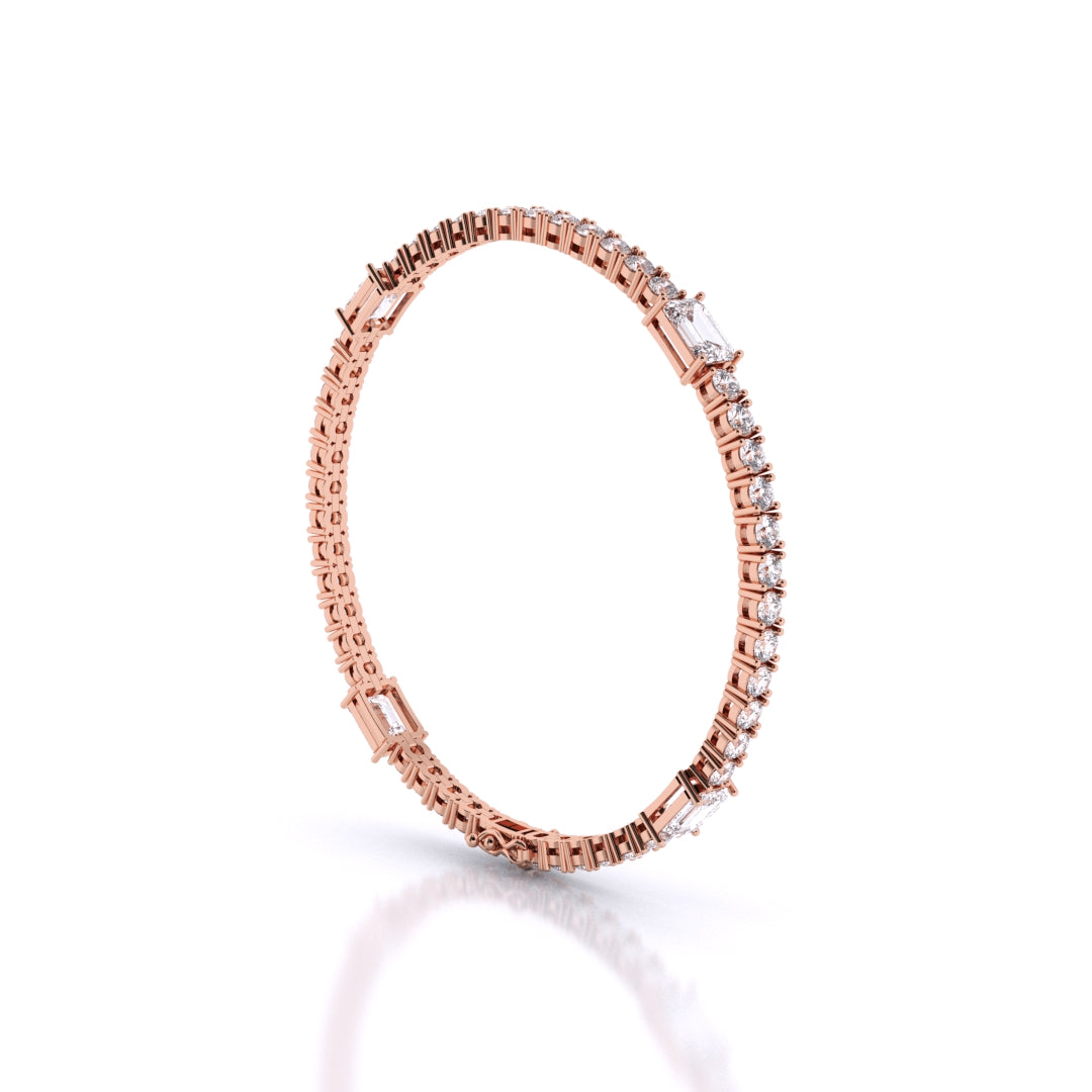 Fusion Tennis Bracelet with Round and Emerald
