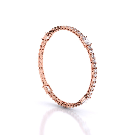 Fusion Tennis Bracelet with Round and Emerald
