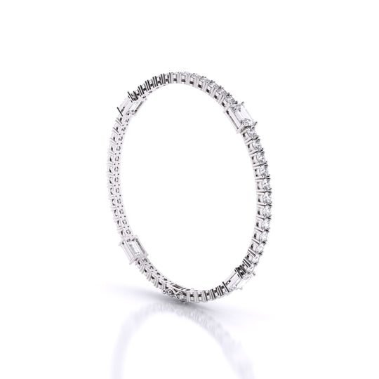 Fusion Tennis Bracelet with Round and Emerald