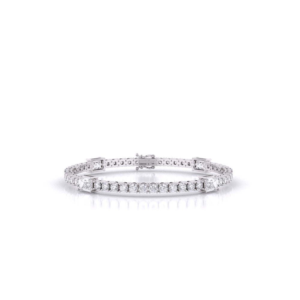 Fusion Tennis Bracelet with Round and Emerald