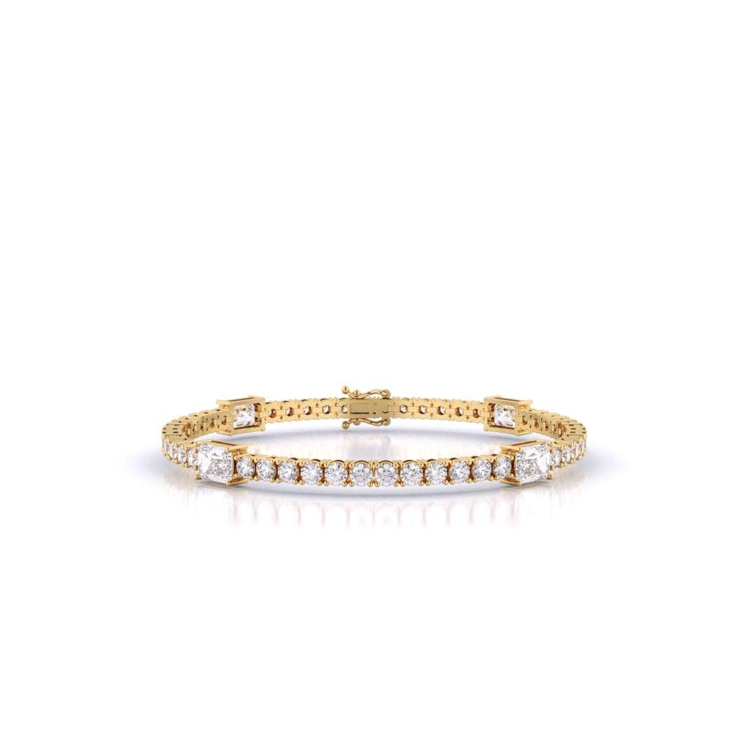 Fusion Tennis Bracelet with Round and Emerald