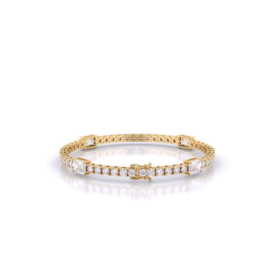 Fusion Tennis Bracelet with Round and Emerald