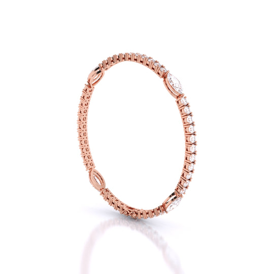 Fusion Tennis Bracelet with Round and Marquise