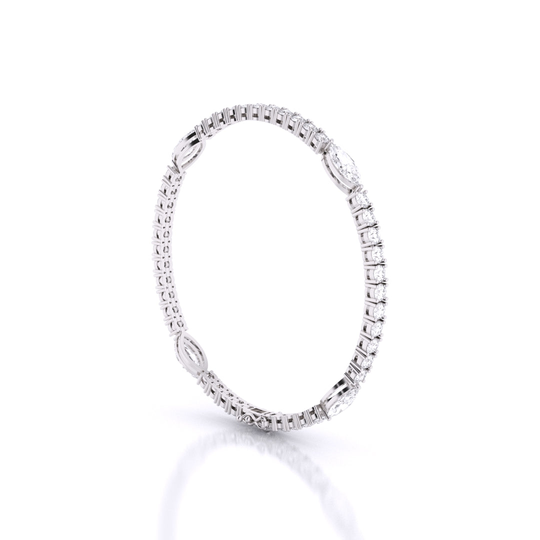 Fusion Tennis Bracelet with Round and Marquise