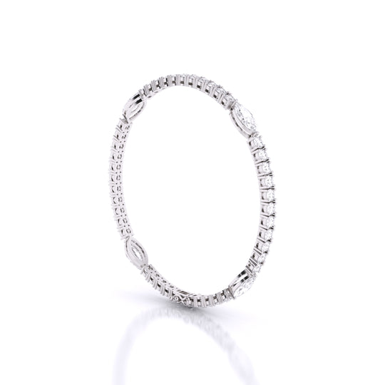 Fusion Tennis Bracelet with Round and Marquise