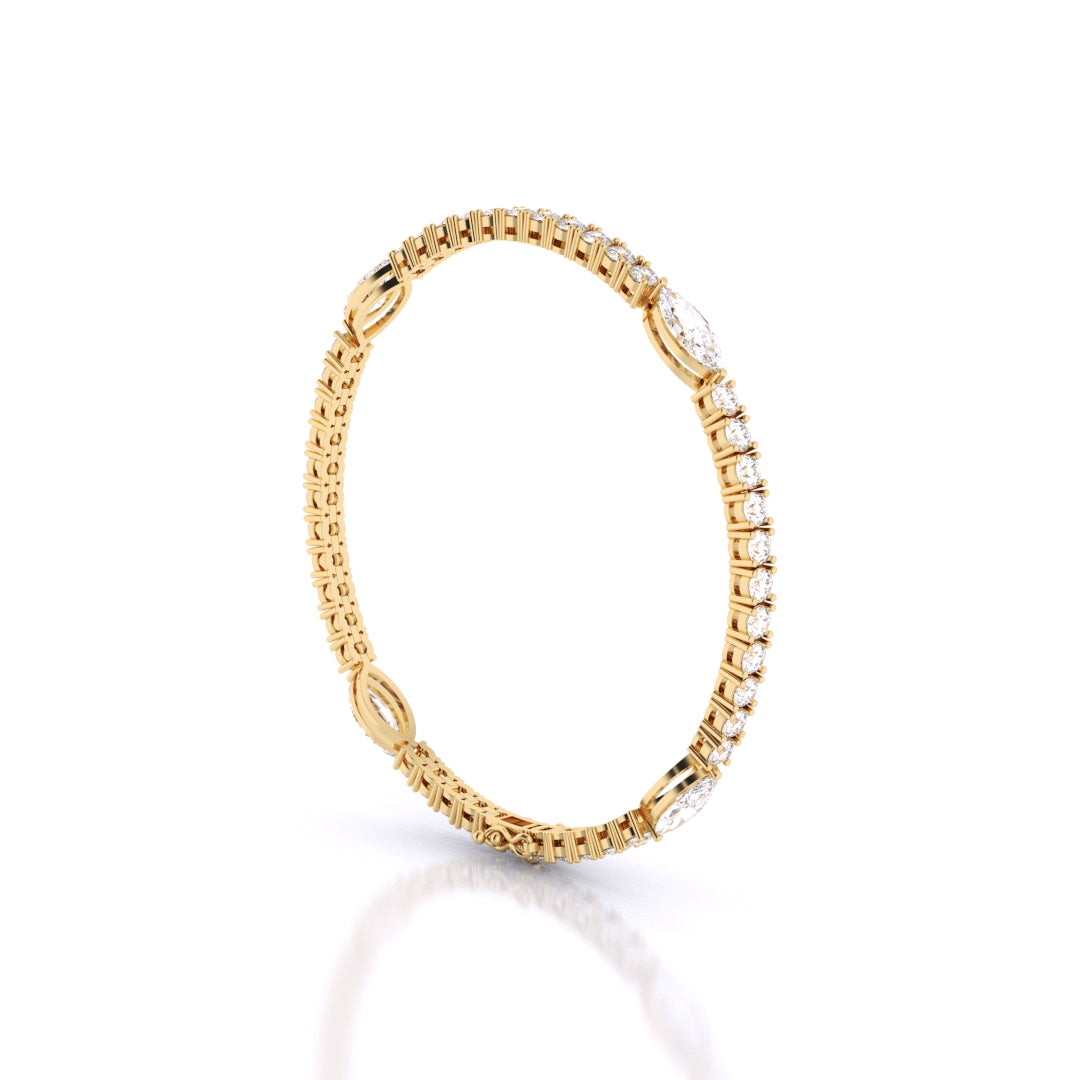 Fusion Tennis Bracelet with Round and Marquise