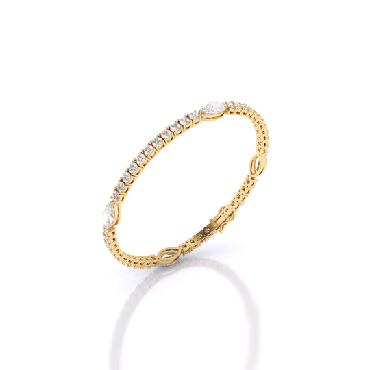 Fusion Tennis Bracelet with Round and Marquise