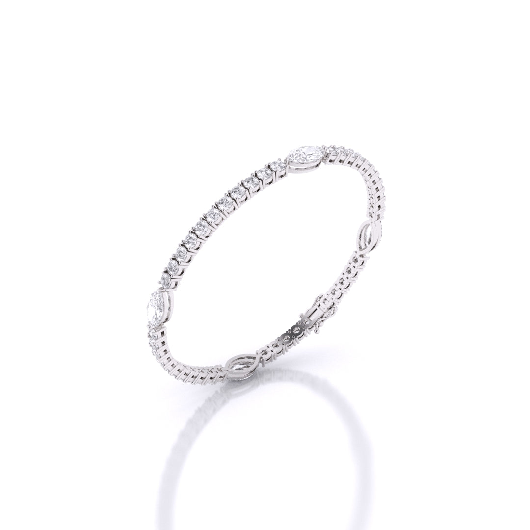 Fusion Tennis Bracelet with Round and Marquise