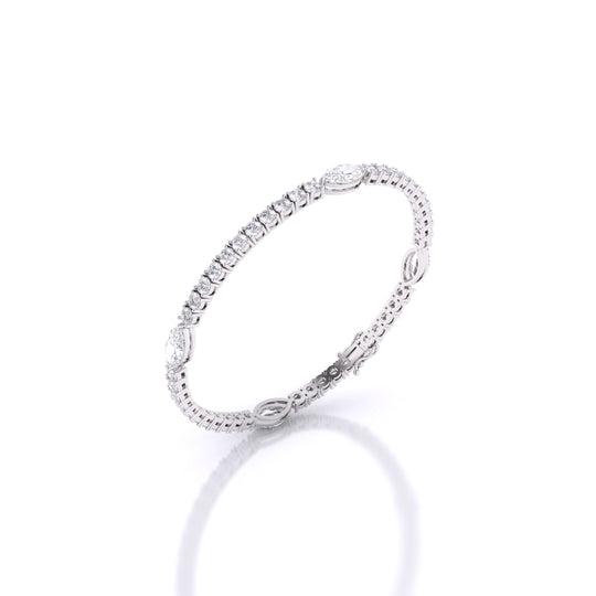 Fusion Tennis Bracelet with Round and Marquise