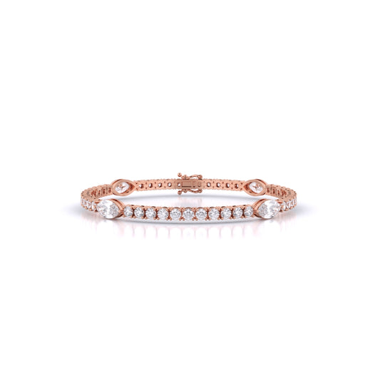 Fusion Tennis Bracelet with Round and Marquise