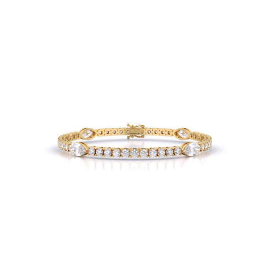 Fusion Tennis Bracelet with Round and Marquise