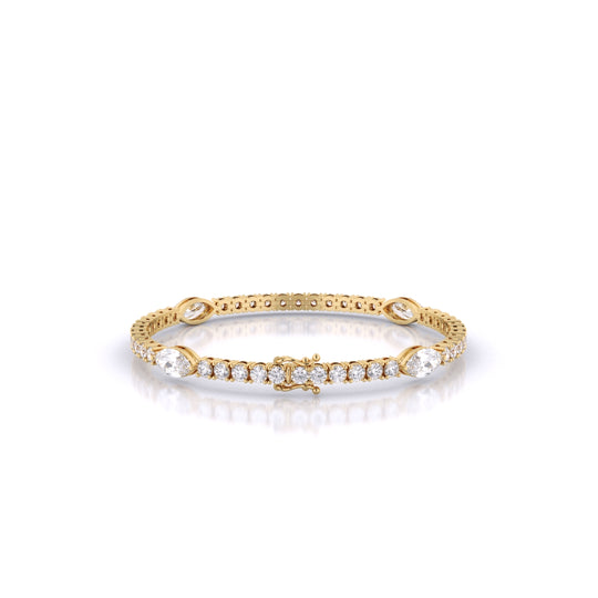Fusion Tennis Bracelet with Round and Marquise