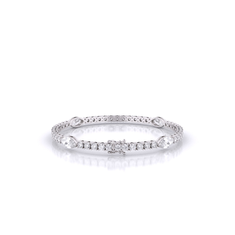 Fusion Tennis Bracelet with Round and Marquise