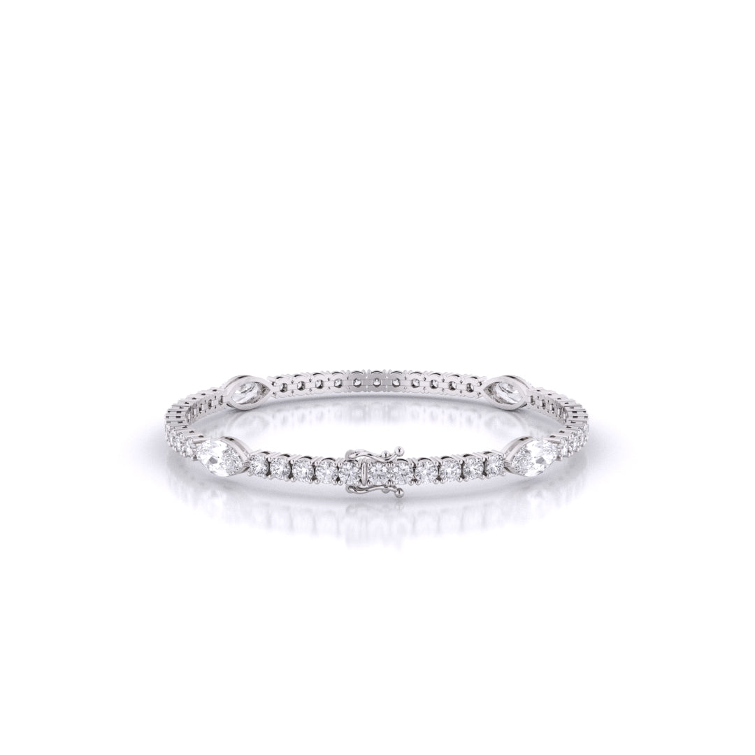 Fusion Tennis Bracelet with Round and Marquise