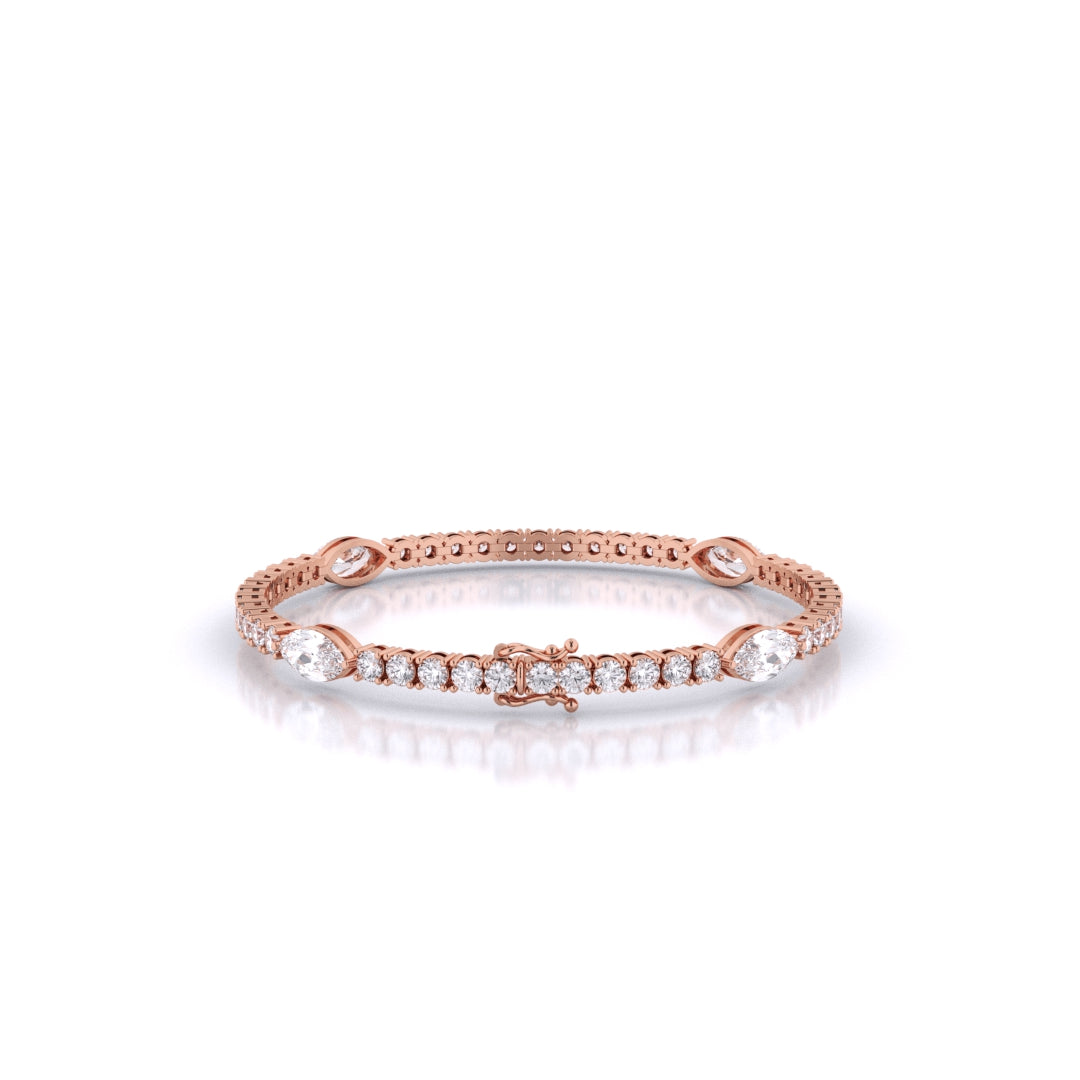 Fusion Tennis Bracelet with Round and Marquise