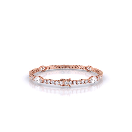 Fusion Tennis Bracelet with Round and Marquise