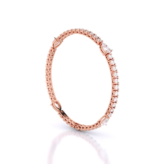 Fusion Tennis Bracelet with Round and Pear