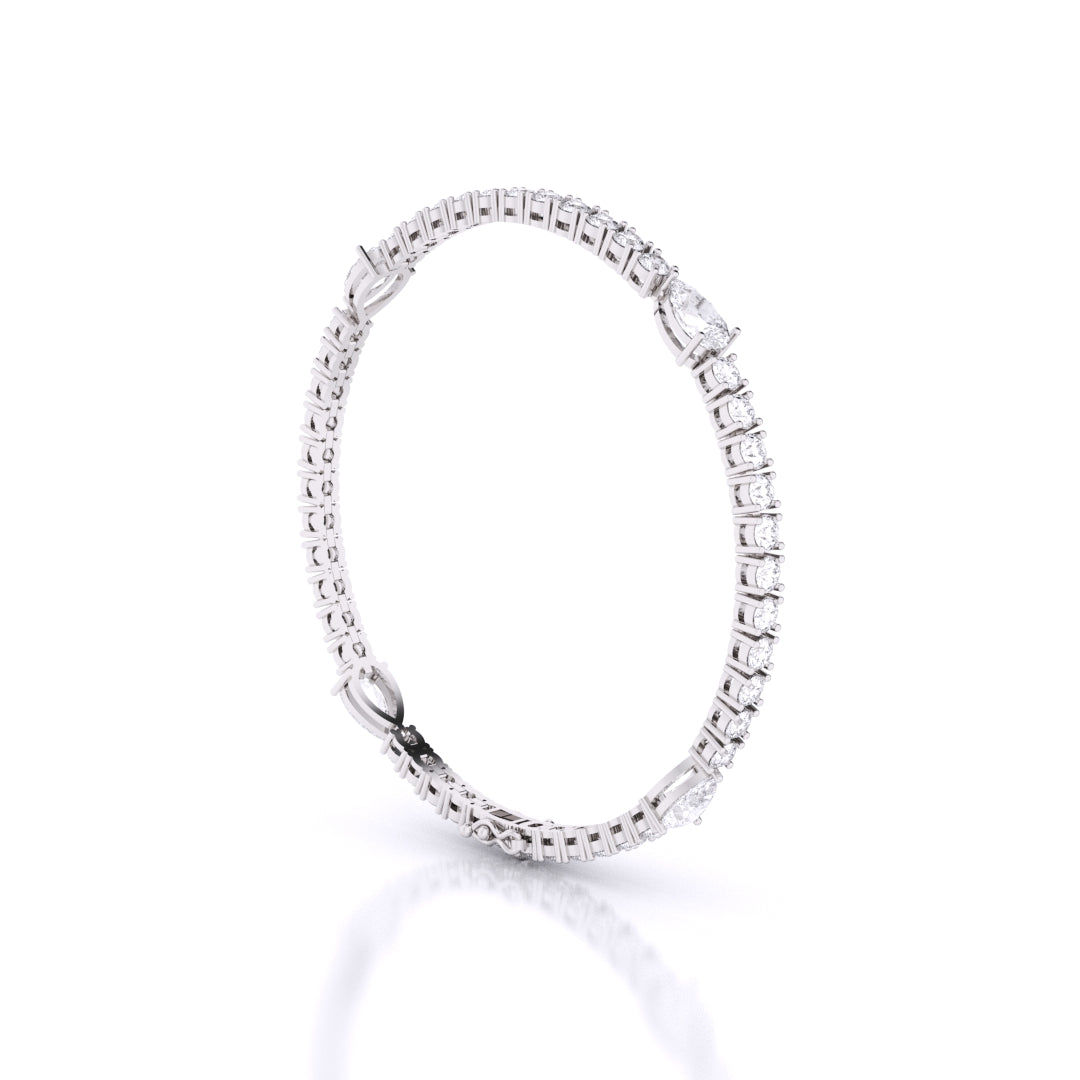 Fusion Tennis Bracelet with Round and Pear