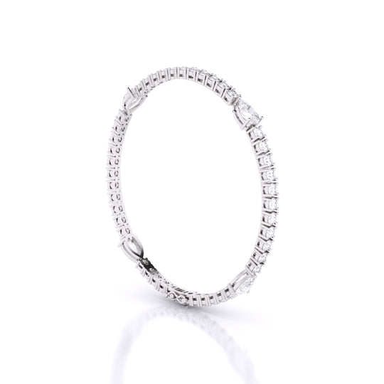 Fusion Tennis Bracelet with Round and Pear