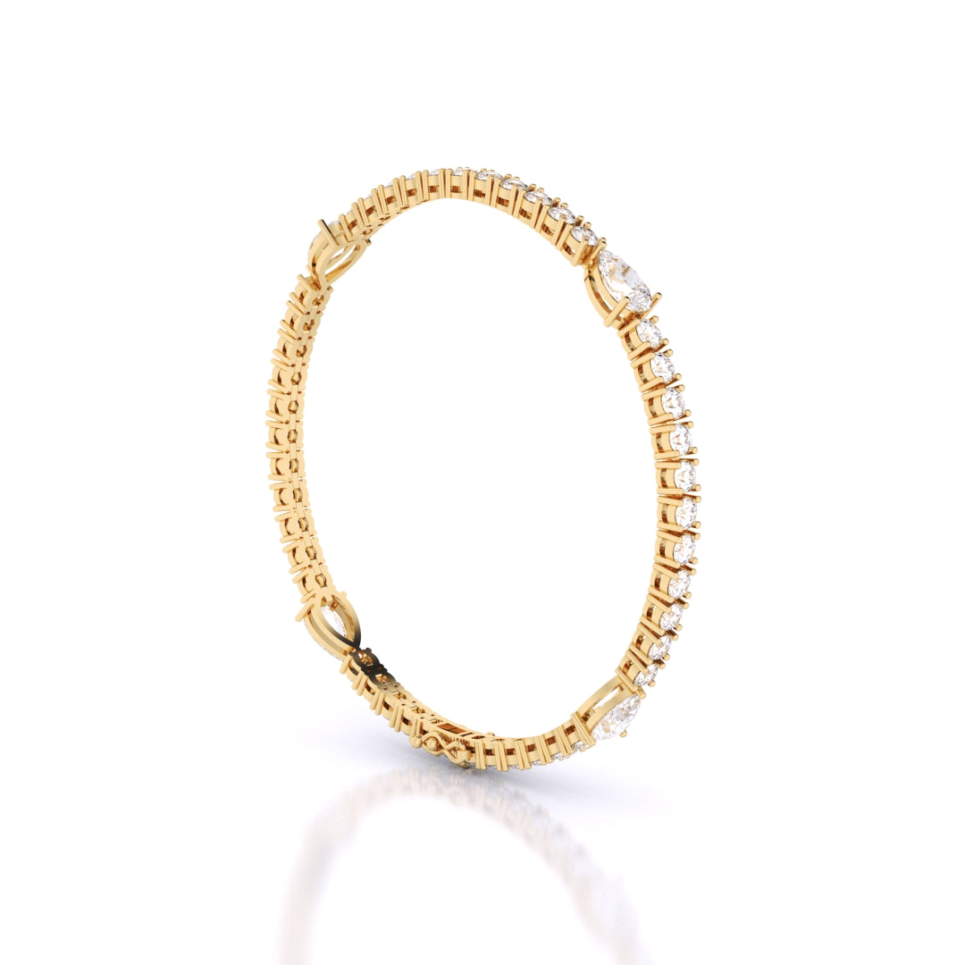 Fusion Tennis Bracelet with Round and Pear