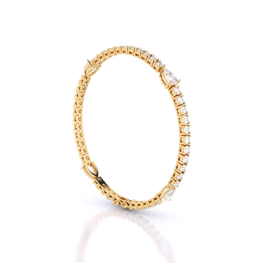Fusion Tennis Bracelet with Round and Pear