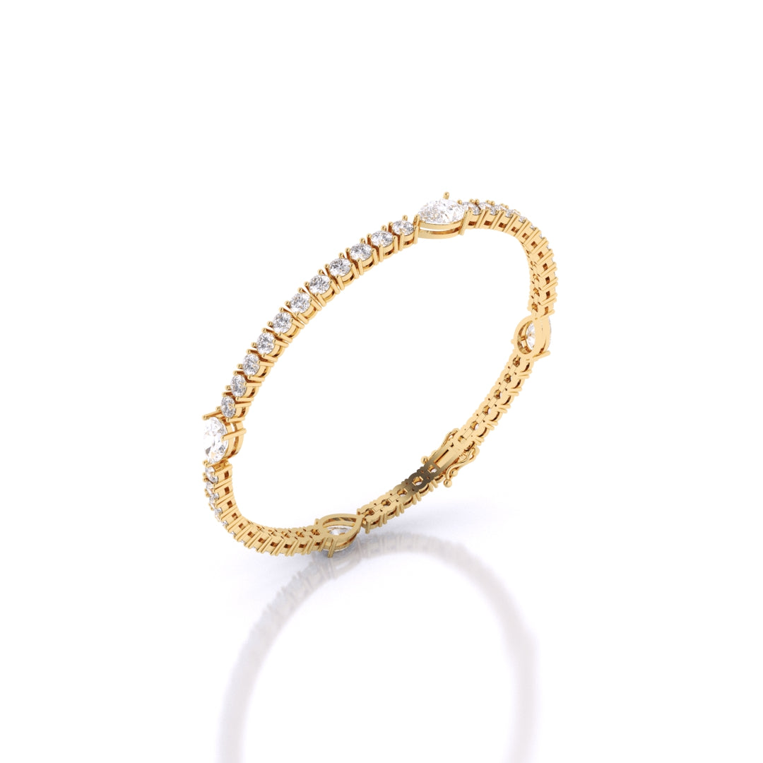 Fusion Tennis Bracelet with Round and Pear