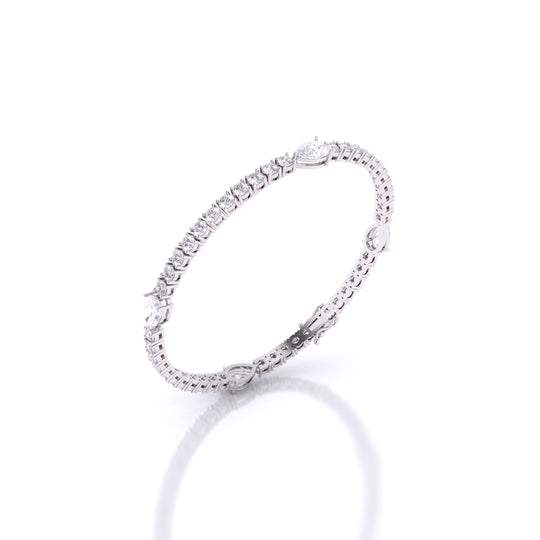 Fusion Tennis Bracelet with Round and Pear