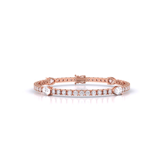 Fusion Tennis Bracelet with Round and Pear