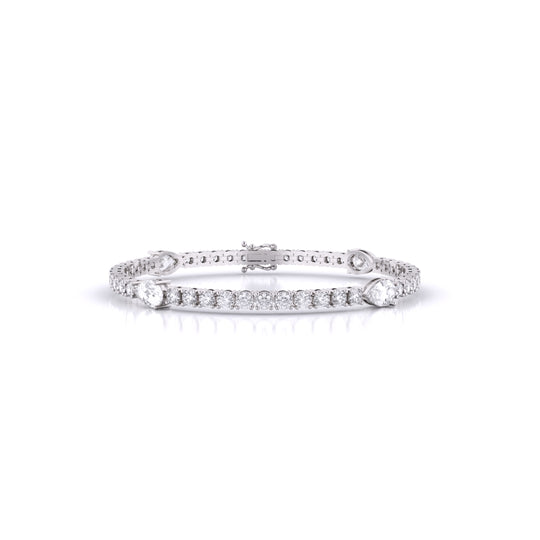 Fusion Tennis Bracelet with Round and Pear