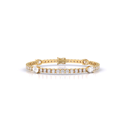 Fusion Tennis Bracelet with Round and Pear