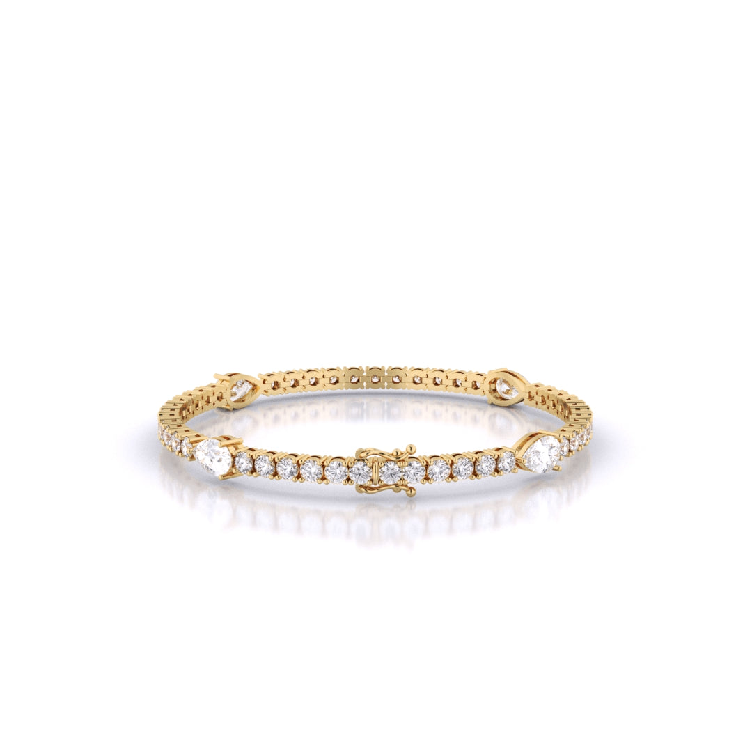 Fusion Tennis Bracelet with Round and Pear