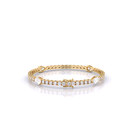 Fusion Tennis Bracelet with Round and Pear