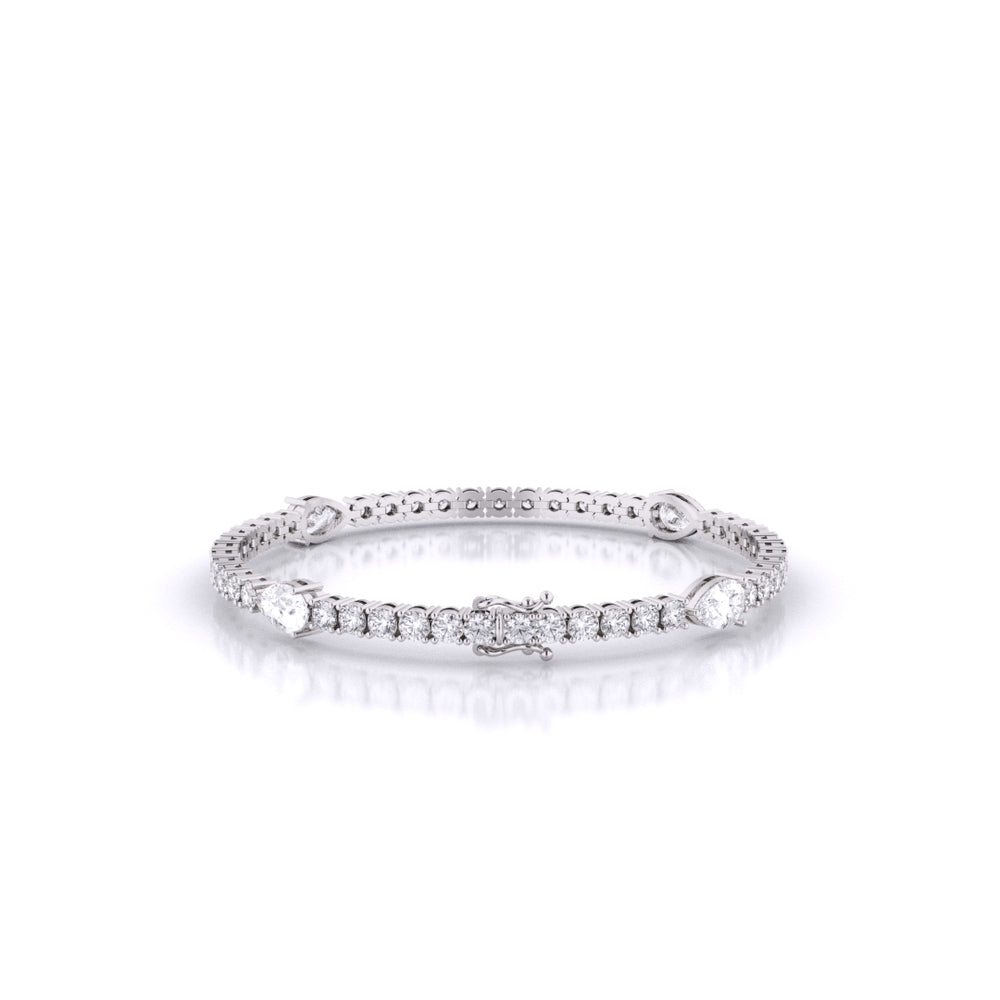 Fusion Tennis Bracelet with Round and Pear