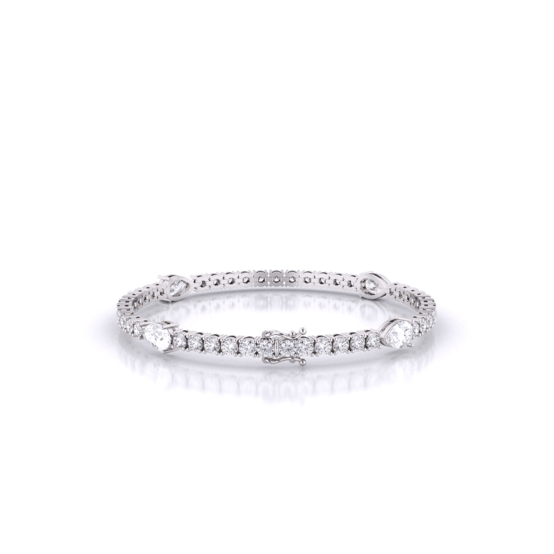 Fusion Tennis Bracelet with Round and Pear