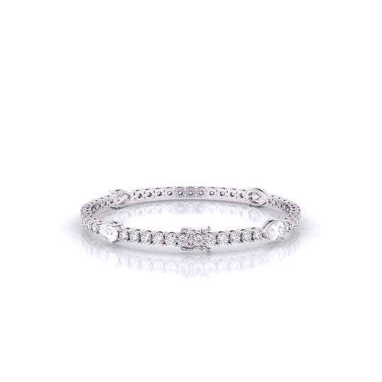Fusion Tennis Bracelet with Round and Pear