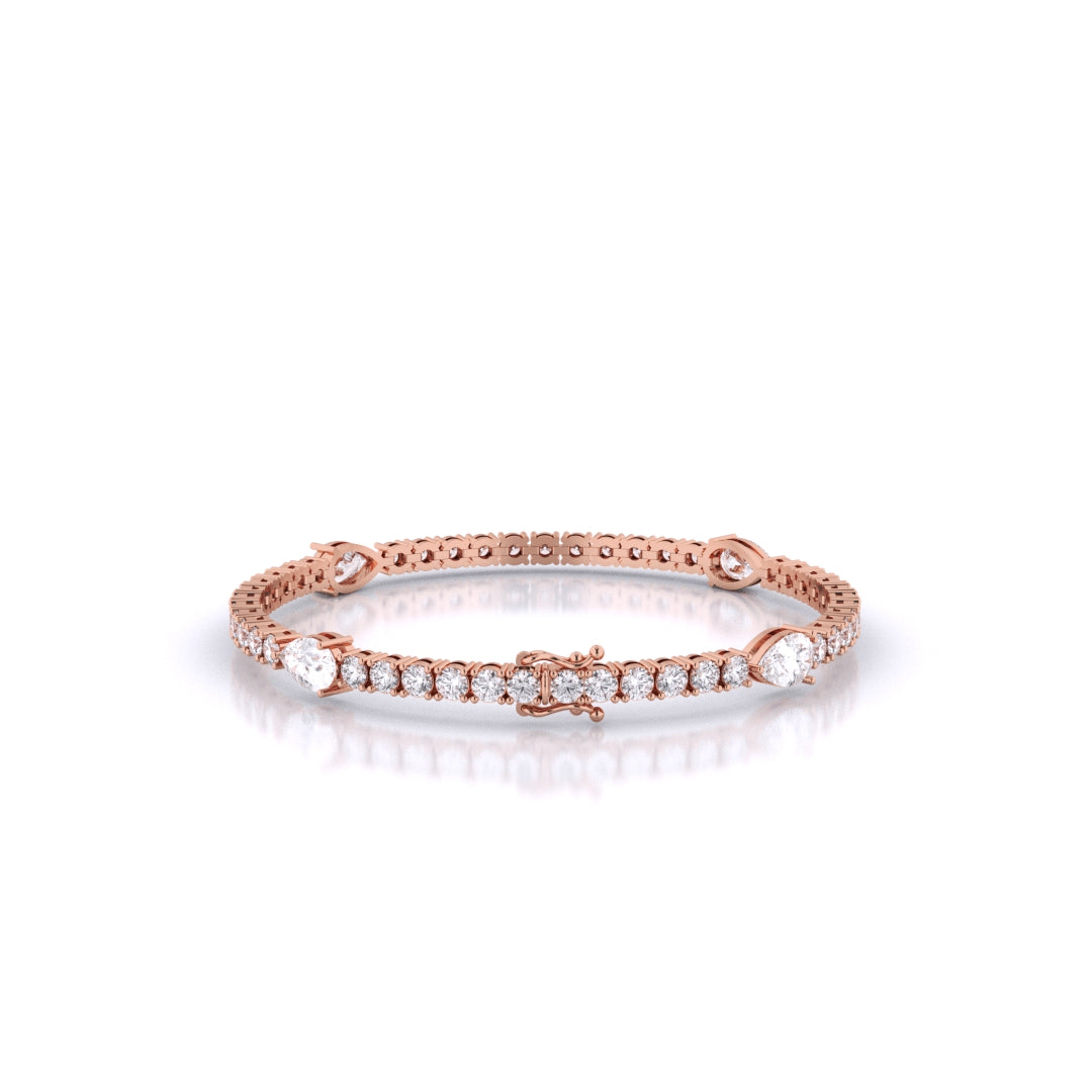 Fusion Tennis Bracelet with Round and Pear