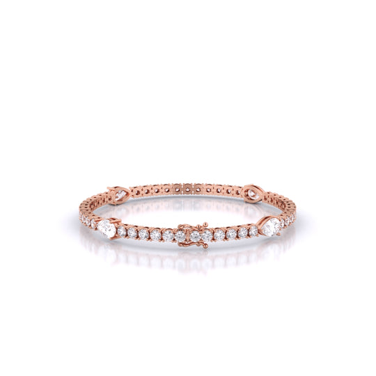 Fusion Tennis Bracelet with Round and Pear