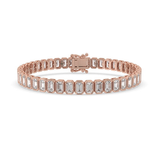 Emerald Cut  Bezel Tennis Bracelet