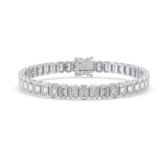 Emerald Cut  Bezel Tennis Bracelet