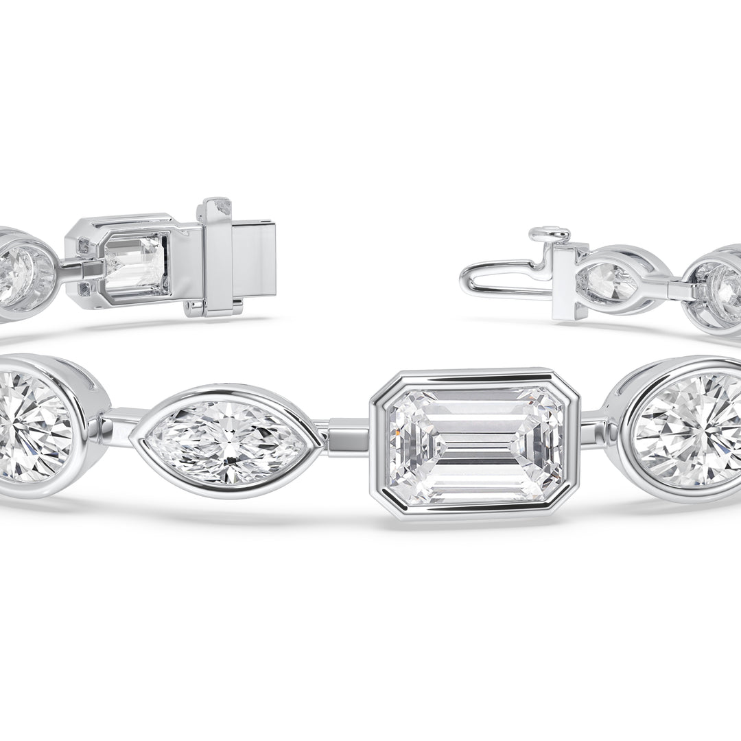 Fancy Mixed Shapes Bezel Set Bracelet
