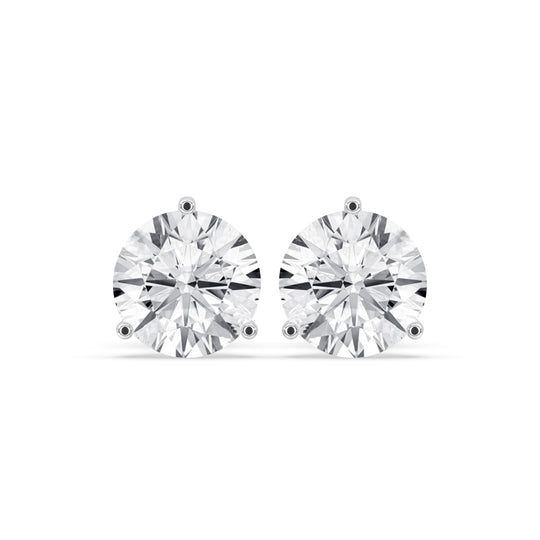 3-Prong Round Martini Stud Earrings