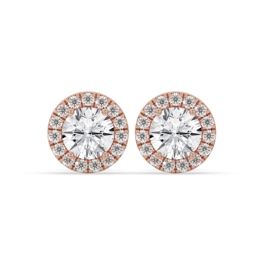 Round Halo Stud Earrings